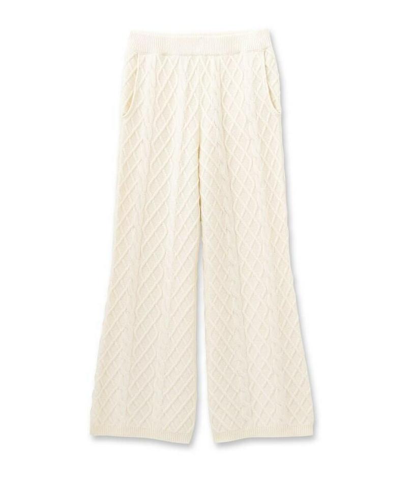 カシミヤ混ニットワイドパンツ