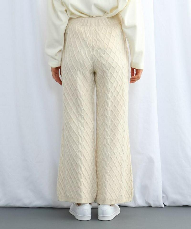 カシミヤ混ニットワイドパンツ