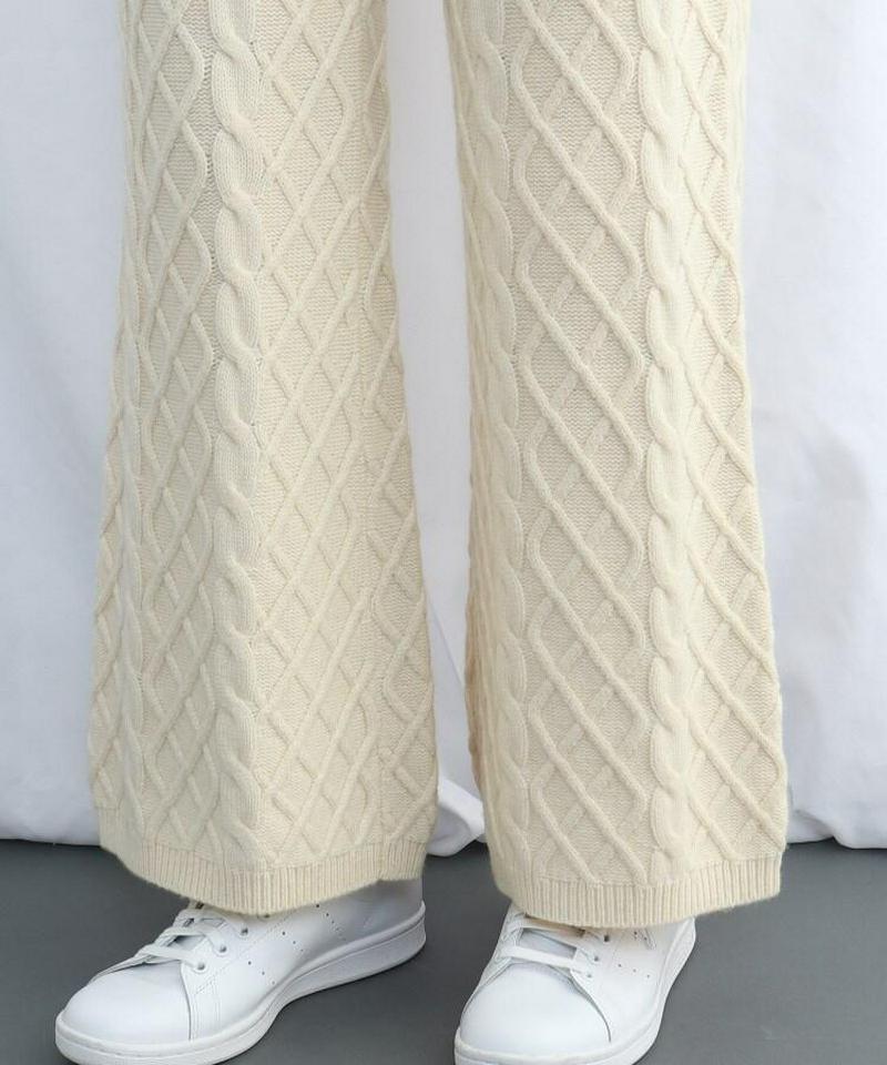 カシミヤ混ニットワイドパンツ