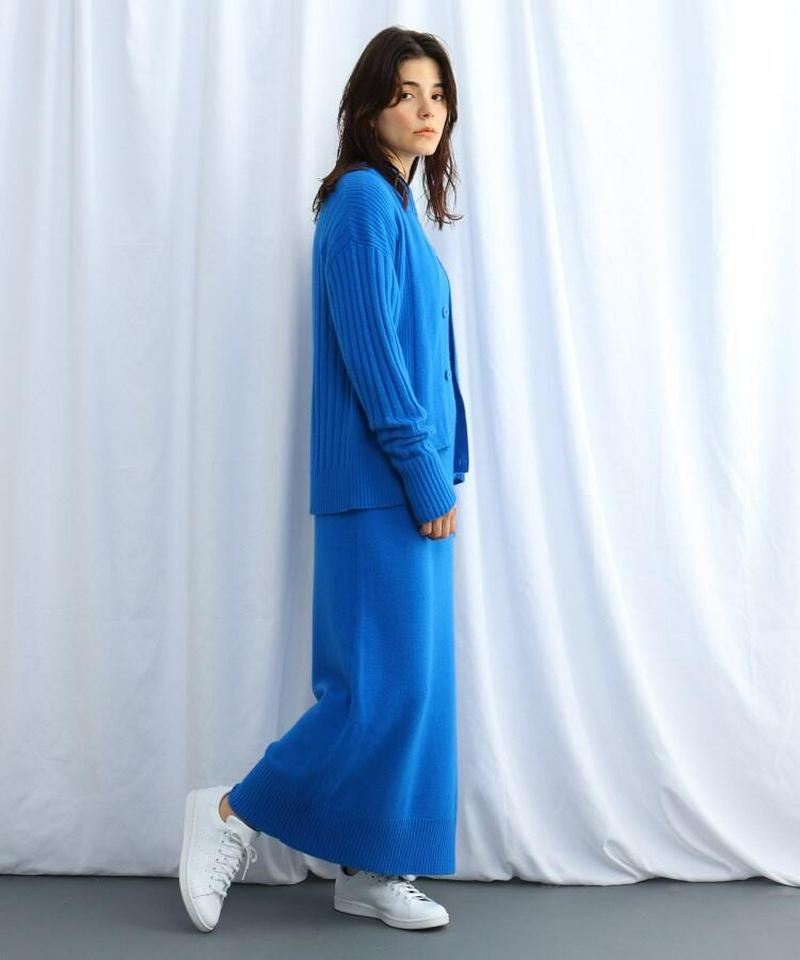アシンメトリーデザインリブカーディガン