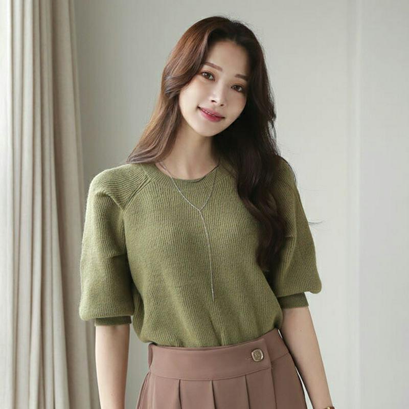 【新作10%OFF】リブパフニット・全4色・b64303 レディース【tops】【韓国 ファッション トップス ニット ニットト