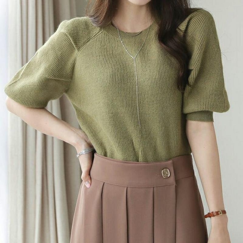 【新作10%OFF】リブパフニット・全4色・b64303 レディース【tops】【韓国 ファッション トップス ニット ニットト