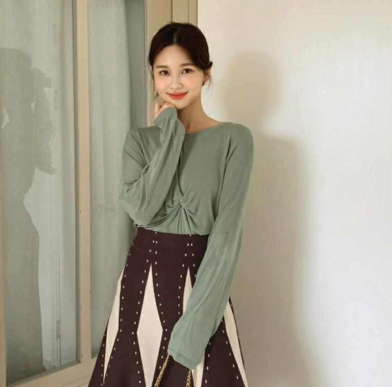 【新作10%OFF】ルーズツイストTシャツ・全4色・t56957 レディース【tops】【韓国 ファッション トップス Tシャツ