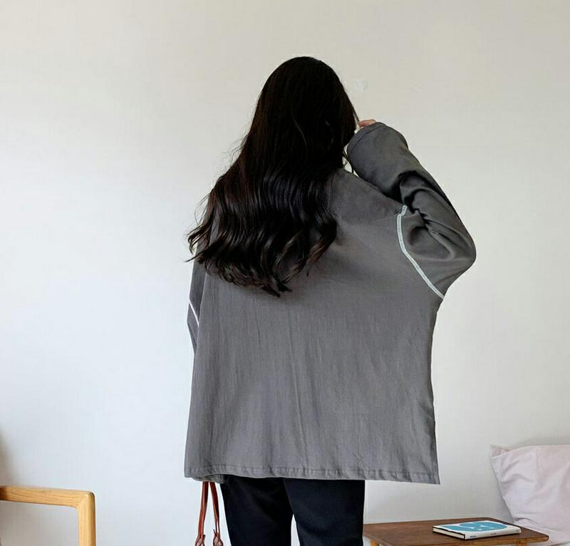 【新作10%OFF】ルーズステッチTシャツ・全6色・t56962 レディース【tops】【韓国 ファッション トップス Tシャツ