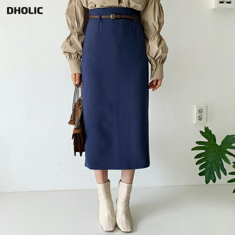 【新作10%OFF】ベルト付Hラインスカート・全3色・t56974 レディース【sk】【韓国 ファッション ボトムス スカート 