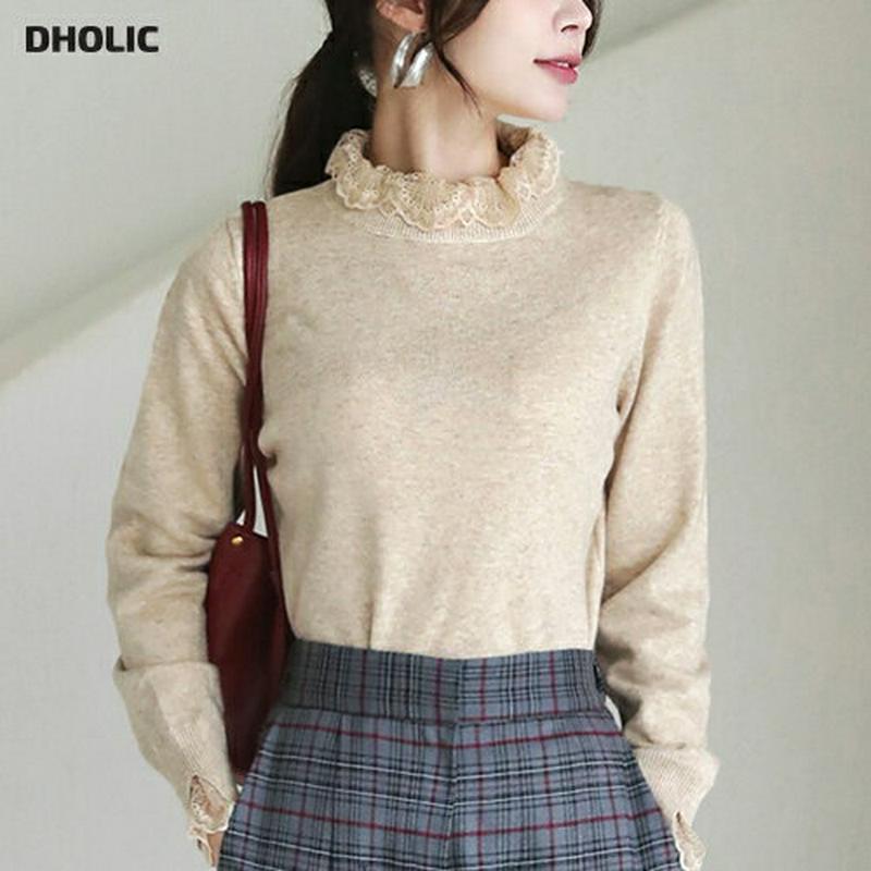 【新作10%OFF】レースポイントニット・全4色・b64307 レディース【tops】【韓国 ファッション トップス ニット ニ