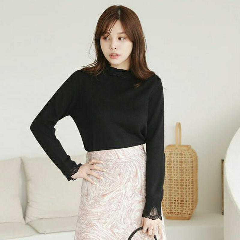 【新作10%OFF】レースポイントニット・全4色・b64307 レディース【tops】【韓国 ファッション トップス ニット ニ