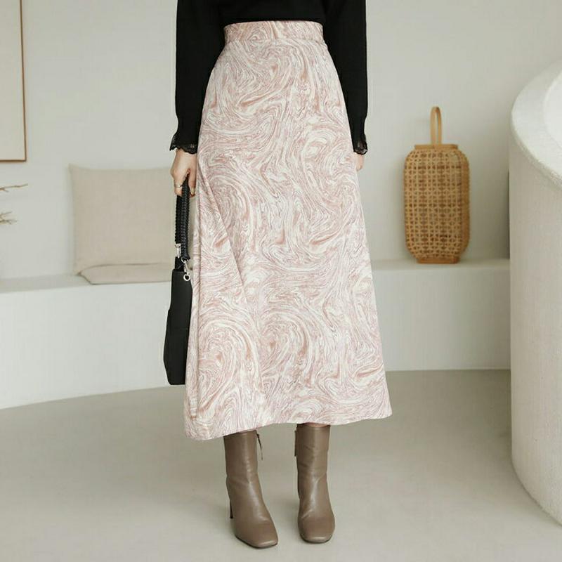 【新作10%OFF】マーブリングパターンスカート・全2色・t64330 レディース【sk】【韓国 ファッション ボトムス スカー