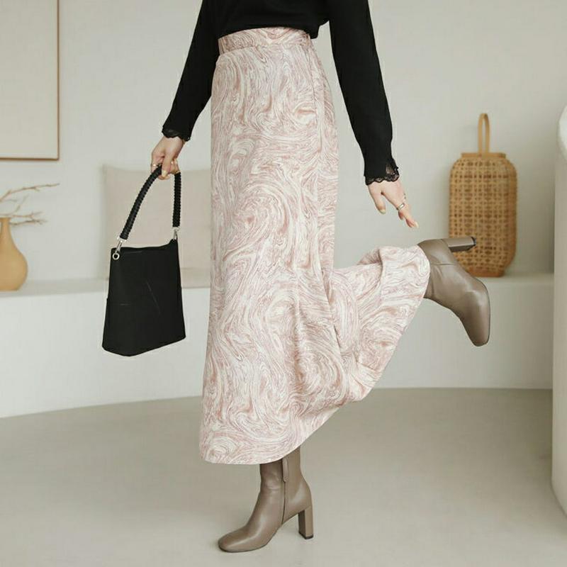 【新作10%OFF】マーブリングパターンスカート・全2色・t64330 レディース【sk】【韓国 ファッション ボトムス スカー