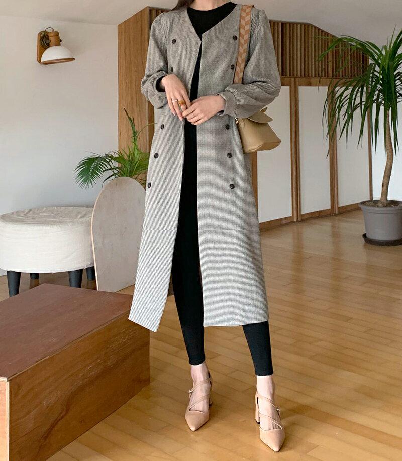 【新作10%OFF】ストラップ付チェックダブルボタンワンピース・全2色・t56990 レディース【ops】【韓国 ファッション 