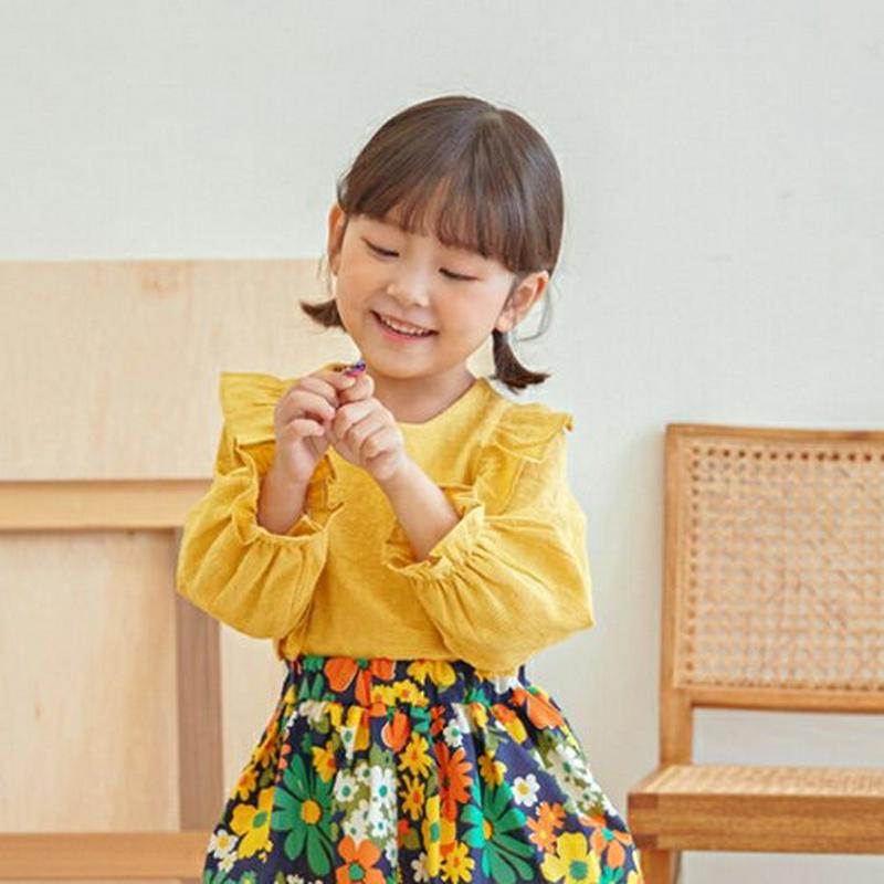 【新作10%OFF】フリルショルダーブラウス・u06443 キッズ【3~8才】【bl】【トップス ブラウス フリル フリルショル