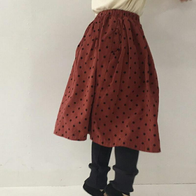 【新作10%OFF】ドットスカート・u06475 キッズ【3~8才】【sk】【スカート ミディ丈 ミディスカート ロング ロング