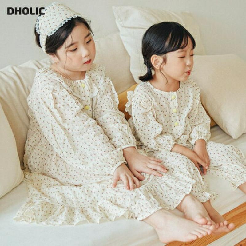 【新作10%OFF】ラッフルネックルームウェアワンピース・u06411 キッズ【3~8才】【uw】【ワンピース ロングワンピース