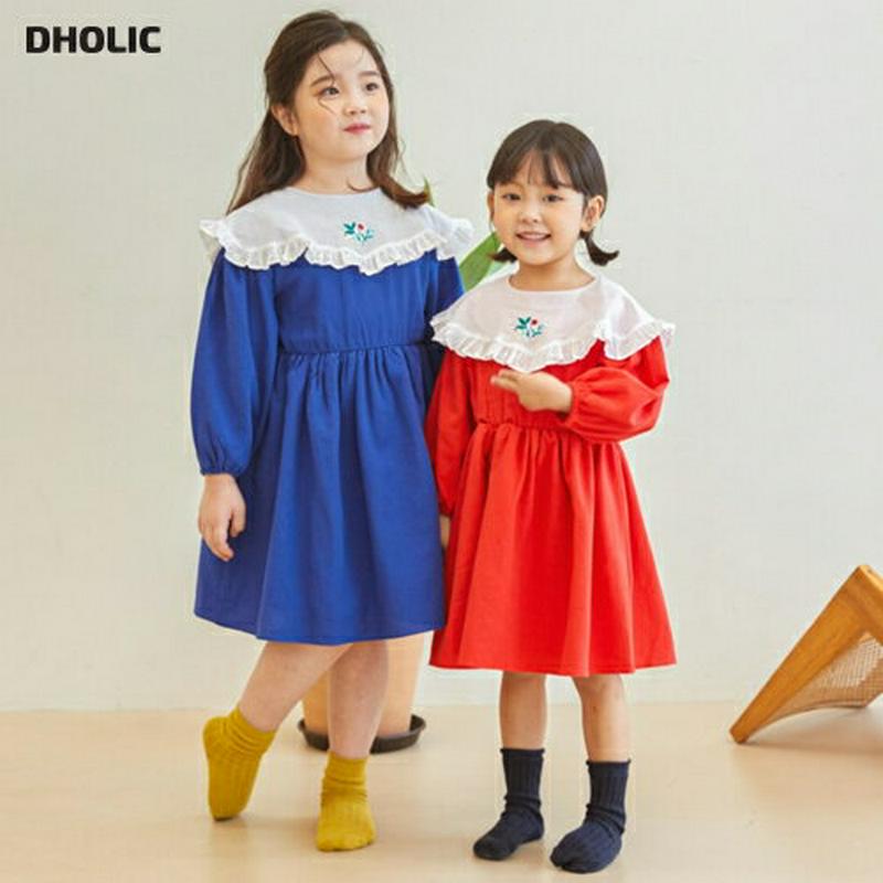 【新作10%OFF】フリルカラーバルーンスリーブワンピース・u06428 キッズ【3~8才】【ops】【ワンピース ミディ丈 ミ