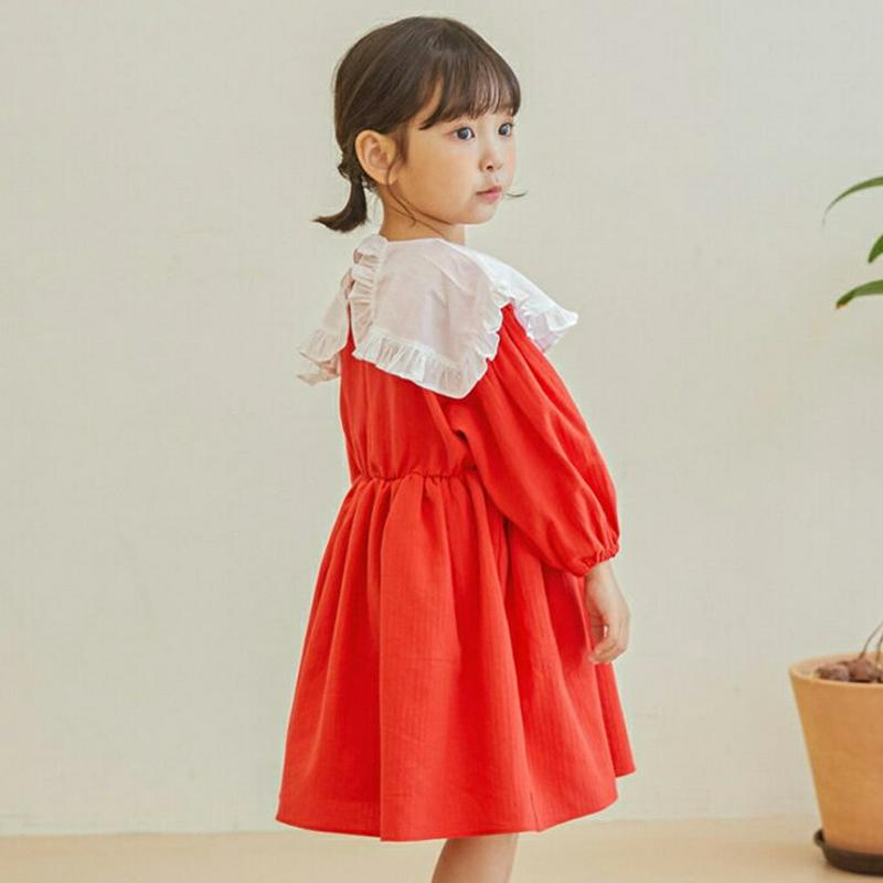 【新作10%OFF】フリルカラーバルーンスリーブワンピース・u06428 キッズ【3~8才】【ops】【ワンピース ミディ丈 ミ