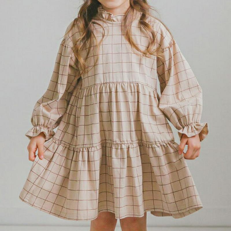 【新作10%OFF】ウィンドウペンチェックフリルワンピース・p006226 キッズ【3~8才】【ops】【ワンピース ミディ丈 