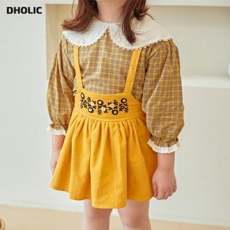 【新作10%OFF】フラワー刺繍ストラップスカート・u06468 キッズ【3~8才】【sk】【スカート ミニスカート ストラップ