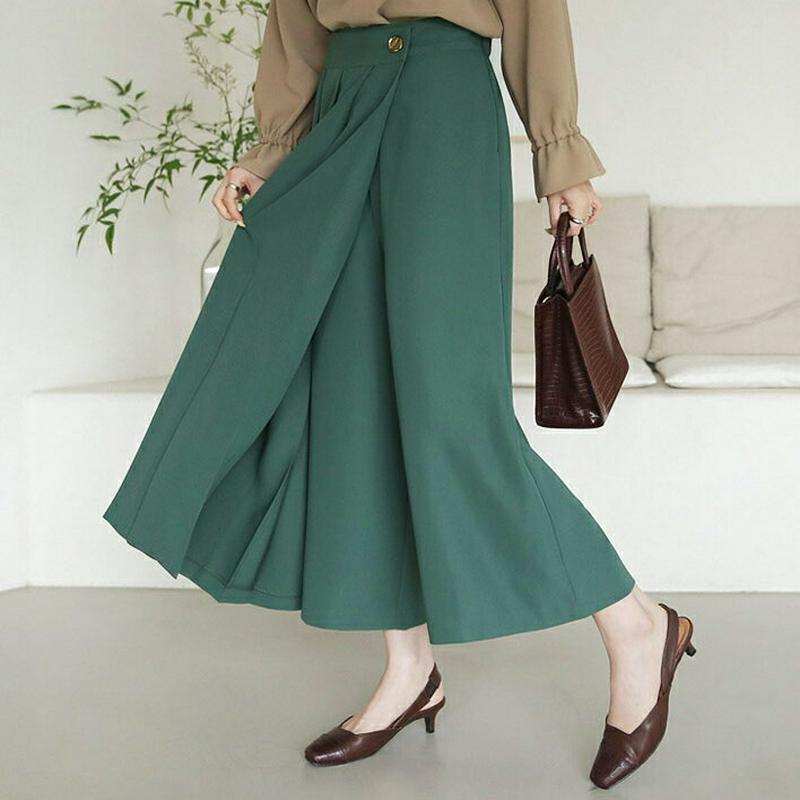 【新作10%OFF】プリーツラップパンツ・全3色・b64325 レディース【pt】【韓国 ファッション ボトムス ズボン パンツ