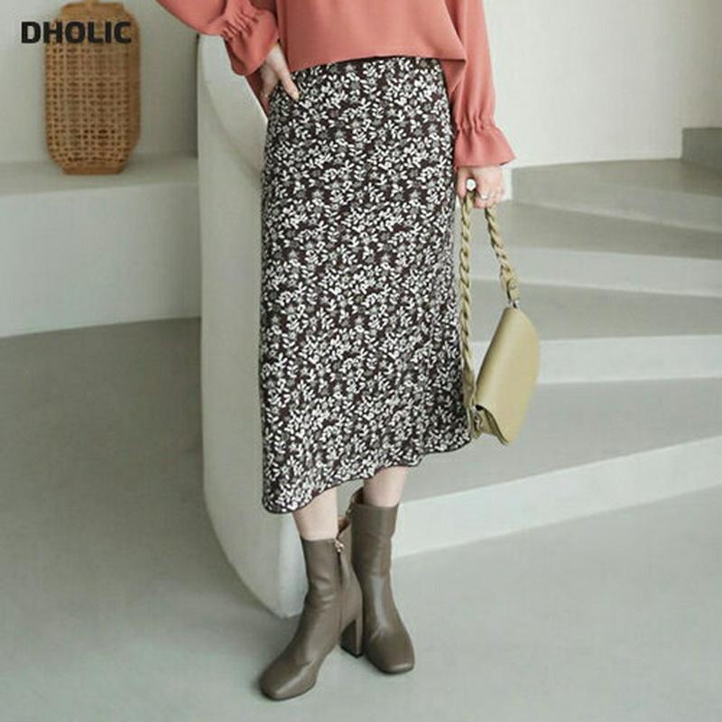 【新作10%OFF】花柄ニットスカート・全2色・b64331 レディース【sk】【韓国 ファッション ボトムス スカート ロング