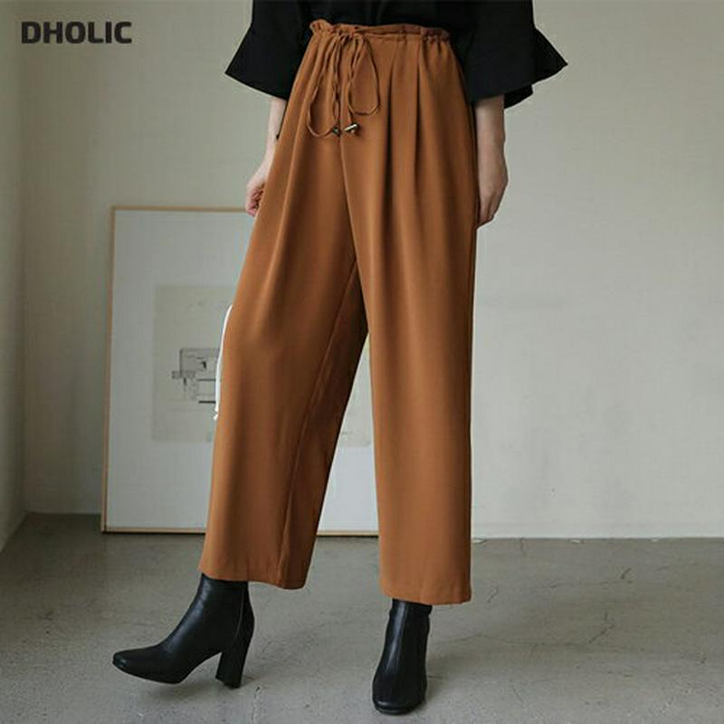 タックストリングパンツ・全2色・t64472 レディース【pt】【韓国 ファッション ボトムス ズボン パンツ ロングパンツ ワ