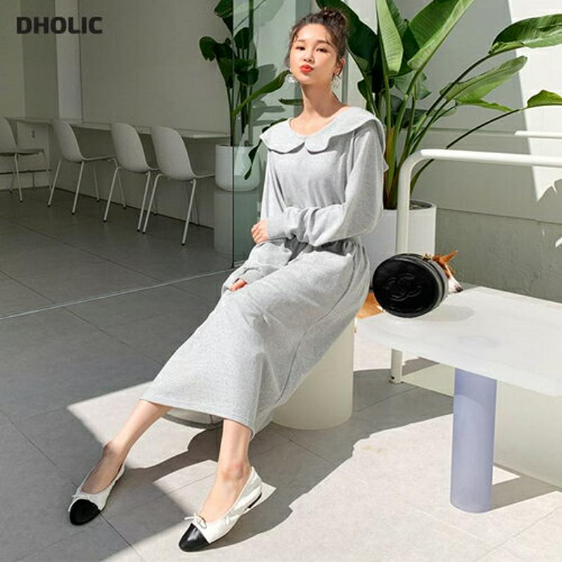 ラウンドカラーワンピース・全3色・b61289 レディース【ops】【韓国 ファッション ワンピース ロングワンピース ロングス