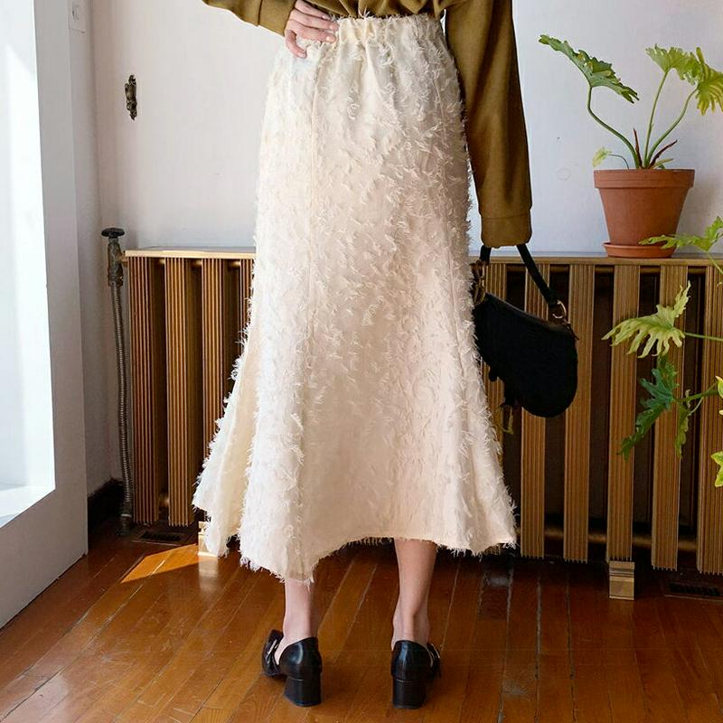 テクスチャーマーメイドスカート・全2色・b61295 レディース【sk】【韓国 ファッション ボトムス スカート ロング丈 ロン