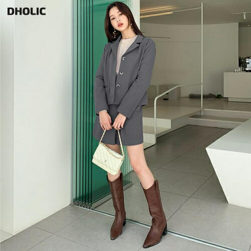 【送料無料】ショートジャケット&タックミニスカートSET・全2色・t61288 レディース【ops】【韓国 ファッション セット