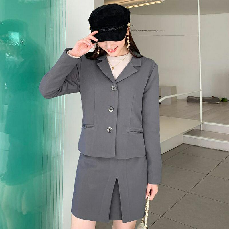 【送料無料】ショートジャケット&タックミニスカートSET・全2色・t61288 レディース【ops】【韓国 ファッション セット