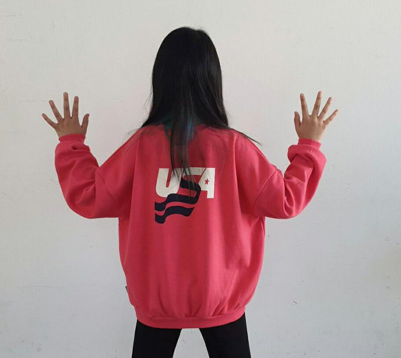 USAロゴスウェット・u00006 キッズ【3~8才】【tops】【トップス スウェット トレーナー 長袖 ロゴ USA カジュ