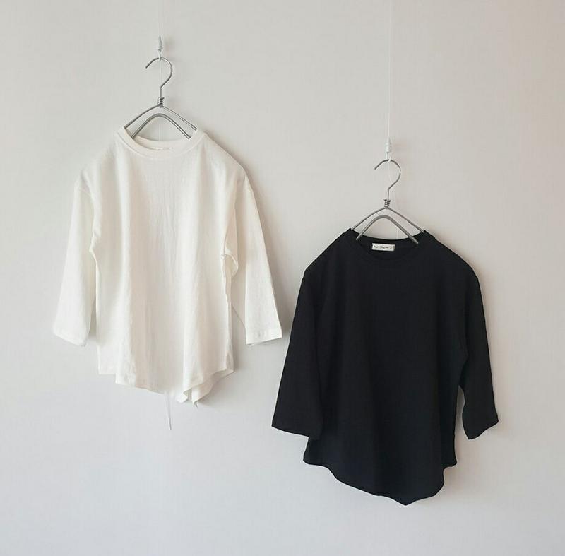 アシメヘムTシャツ・u06269 キッズ【3~8才】【tops】【トップス Tシャツ 長袖 アシメ アンバランス 単色 無地 シ