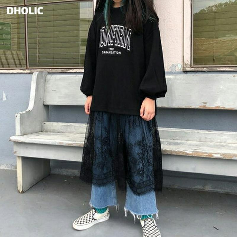 レタリングスウェットレースワンピース・u06264 キッズ【3~8才】【ops】【ワンピース 長袖 ロゴ レタリング スウェット