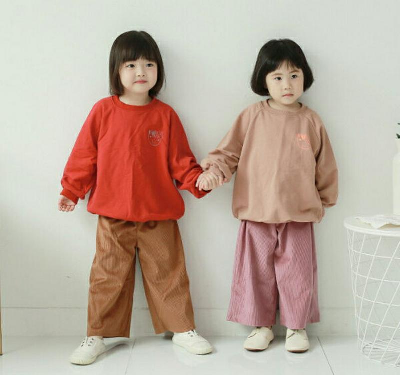 コーデュロイワイドパンツ・p006244 キッズ【3~8才】【pt】【パンツ ズボン 長ズボン ロングパンツ コーデュロイ 単色 シンプル ワイド ワイドパンツ カジュアル 女の子 男の子 秋 冬 韓国 韓国子供服 子供 こども 子供服 こども服】【KIDS】