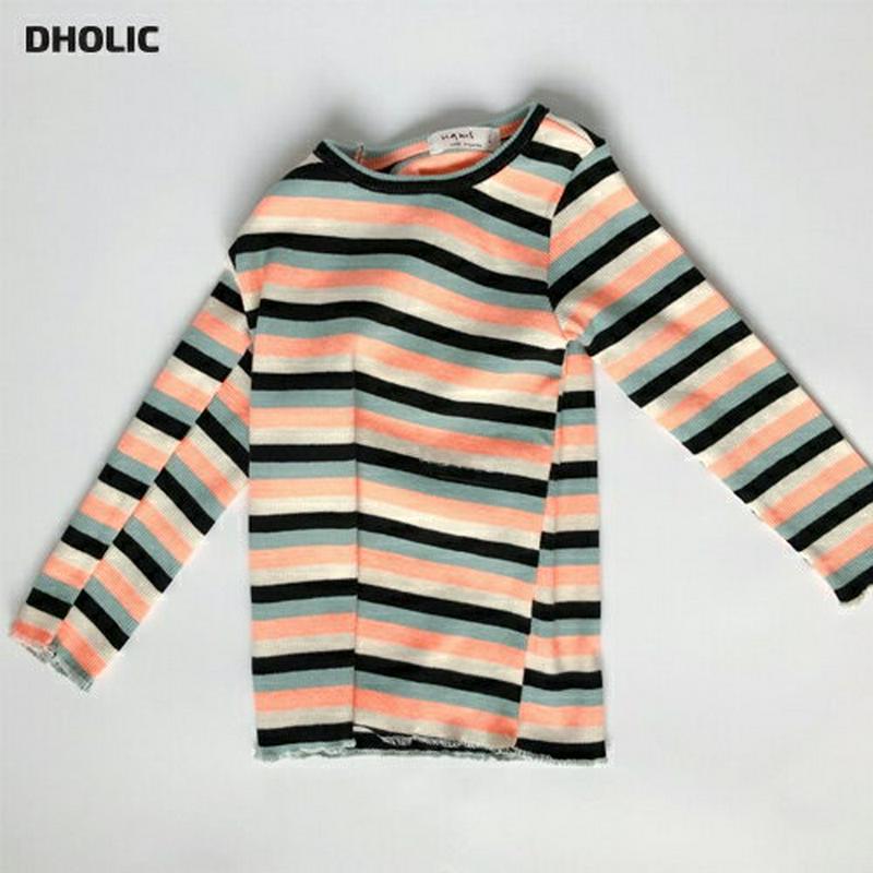ボーダー長袖Tシャツ・u06005 キッズ【3~8才】【tops】【トップス Tシャツ 長袖 ロンT ボーダー 柄 カジュアル 