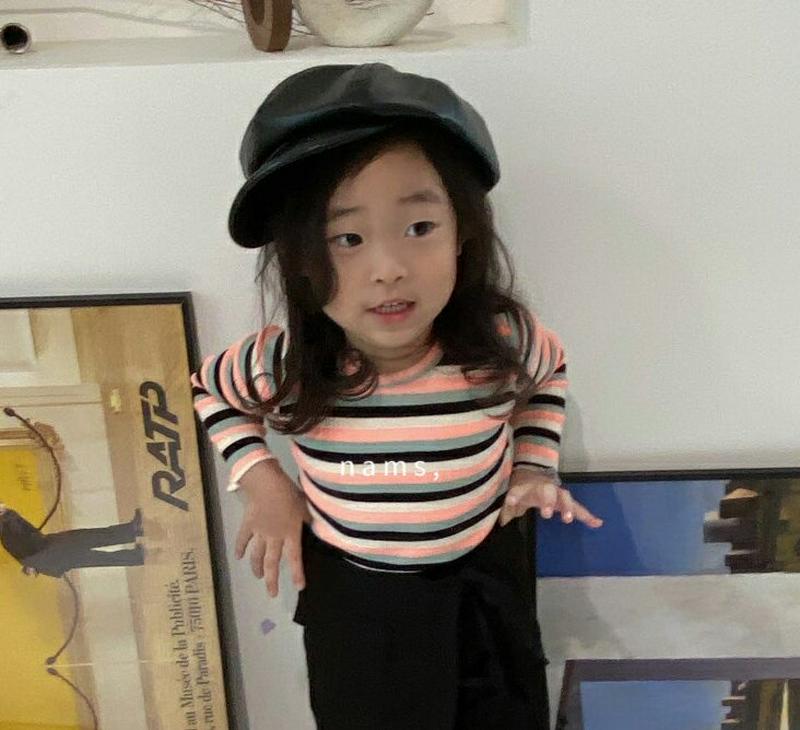 ボーダー長袖Tシャツ・u06005 キッズ【3~8才】【tops】【トップス Tシャツ 長袖 ロンT ボーダー 柄 カジュアル 