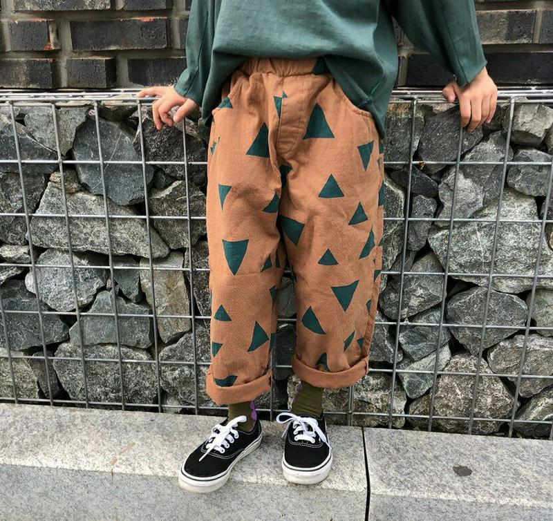 トライアングル柄パンツ・u06295 キッズ【3~8才】【pt】【パンツ ズボン ボトムス トライアングル 柄 カジュアル 三角