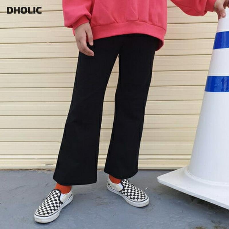ブラックカラーブーツカットパンツ・u06281 キッズ【3~8才】【pt】【パンツ ズボン 長ズボン ロングパンツ ブーツカット