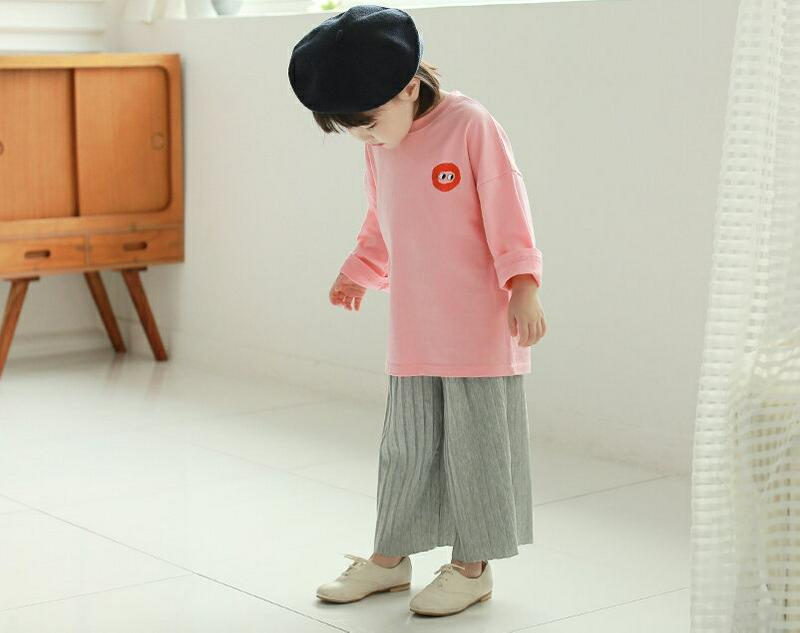 プリーツワイドパンツ・p006242 キッズ【3~8才】【pt】【パンツ ズボン 長ズボン ロングパンツ プリーツ プリーツパンツ ワイド ワイドパンツ 単色 シンプル 女の子 男の子 春 秋 韓国 韓国子供服 子供 こども 子供服 こども服】【KIDS】