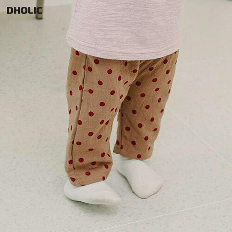 ドットパターンパンツ・u06257 キッズ【3~8才】【pt】【パンツ ズボン ボトムス 長ズボン ドット 柄 カジュアル ラフ
