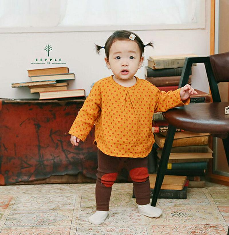 ニーパッチレギンス・u06267 キッズ【3~8才】【pt】【レギンス ニーパッチ ズボン パンツ シンプル ナチュラル カジュ