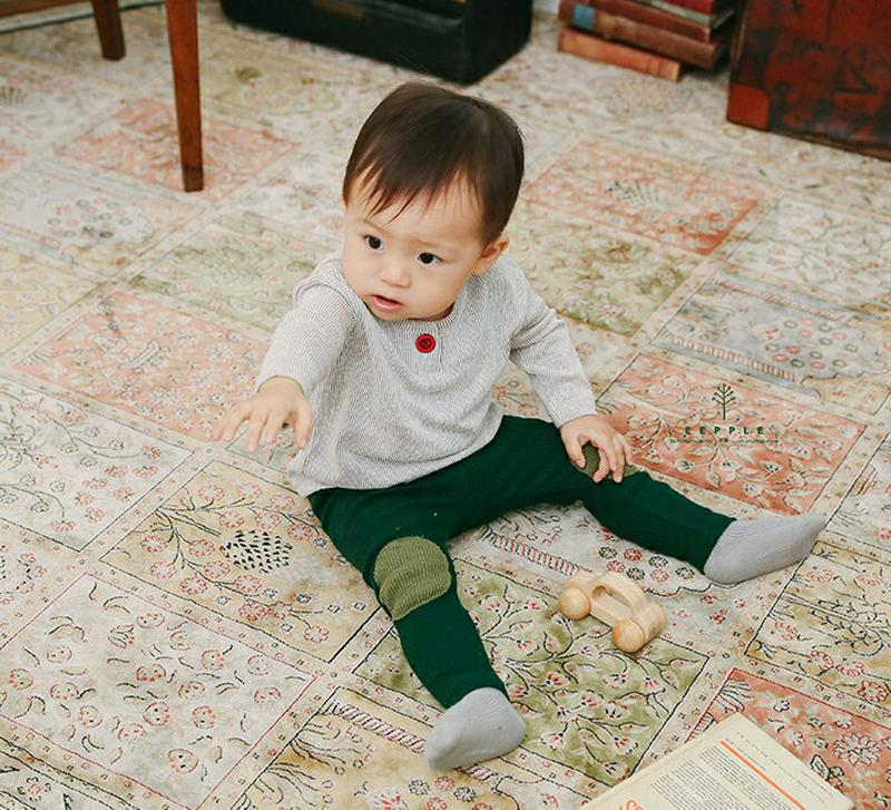 ニーパッチレギンス・u06267 キッズ【3~8才】【pt】【レギンス ニーパッチ ズボン パンツ シンプル ナチュラル カジュ