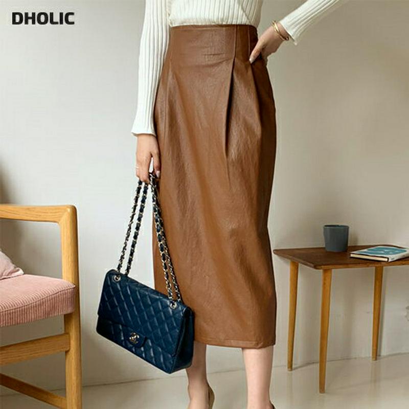 【新作10%OFF】タックレザー調スカート・全3色・b56958 レディース【sk】【韓国 ファッション ボトムス スカート ロ