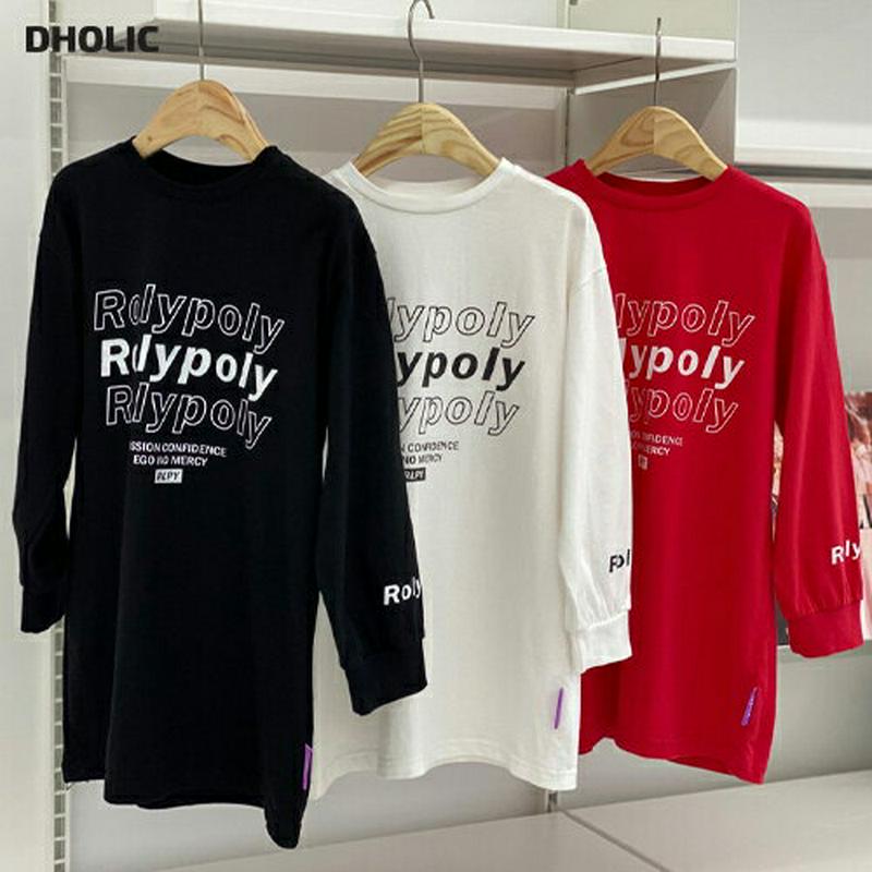 【新作10%OFF】polyレタリングTシャツ・u06435 キッズ【3~8才】【tops】【トップス Tシャツ 長袖 ロンT 