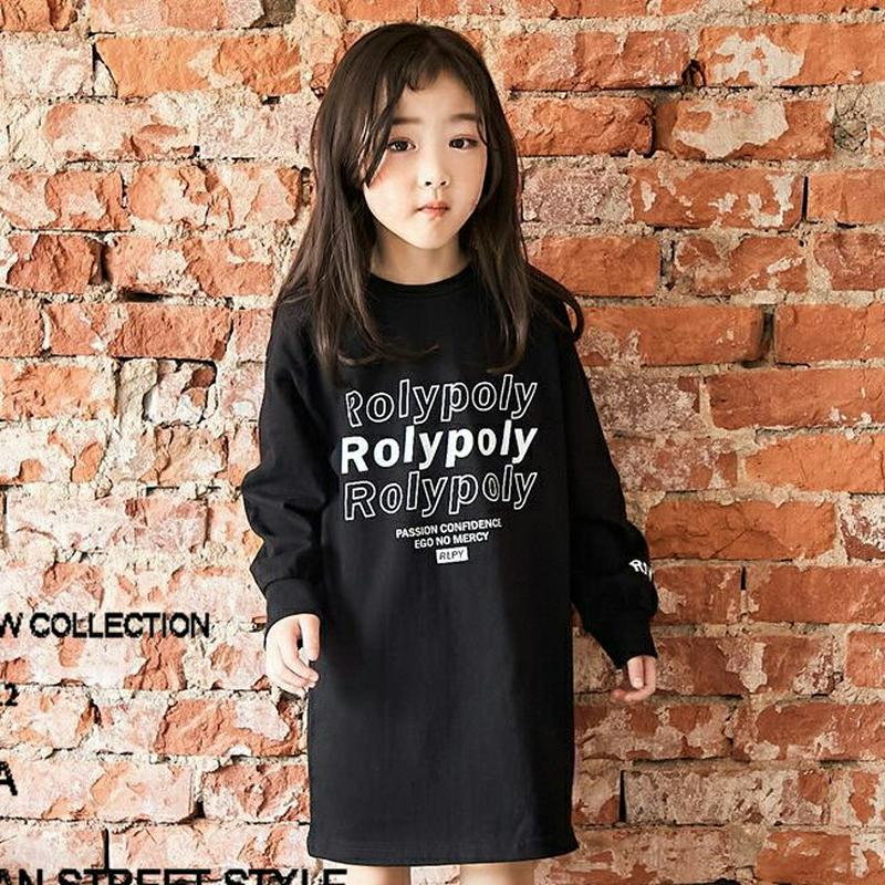 【新作10%OFF】polyレタリングTシャツ・u06435 キッズ【3~8才】【tops】【トップス Tシャツ 長袖 ロンT 