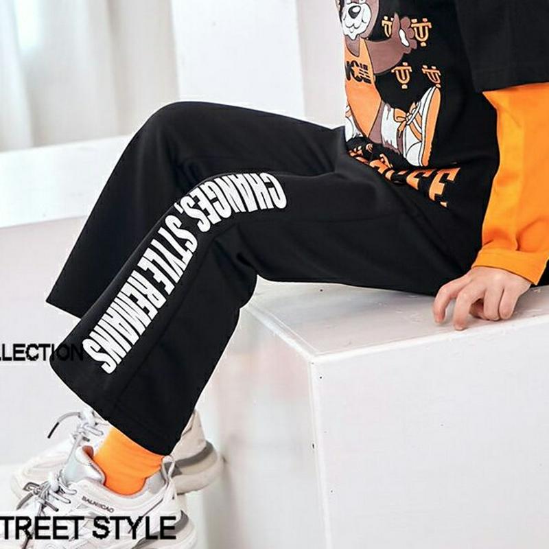 【新作10%OFF】レタリングブーツカットパンツ・u06442 キッズ【3~8才】【pt】【パンツ ズボン ロングパンツ 長ズボ