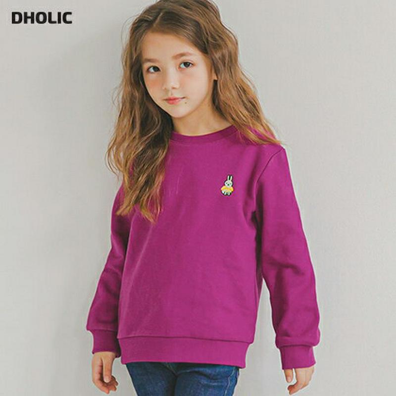 ラビットポイントスウェット(パープル)・p006371 キッズ【3~8才】【tops】【トップス スウェット トレーナー 長袖 うさぎ ウサギ カジュアル ラフ 女の子 男の子 春 秋 冬 韓国 韓国子供服 子供 こども 子供服 こども服】【KIDS】