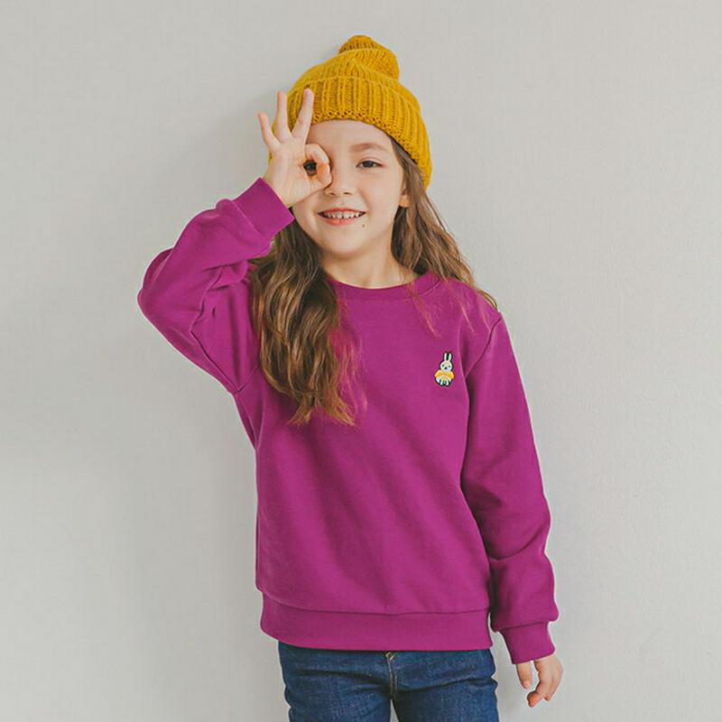 ラビットポイントスウェット(パープル)・p006371 キッズ【3~8才】【tops】【トップス スウェット トレーナー 長袖 うさぎ ウサギ カジュアル ラフ 女の子 男の子 春 秋 冬 韓国 韓国子供服 子供 こども 子供服 こども服】【KIDS】