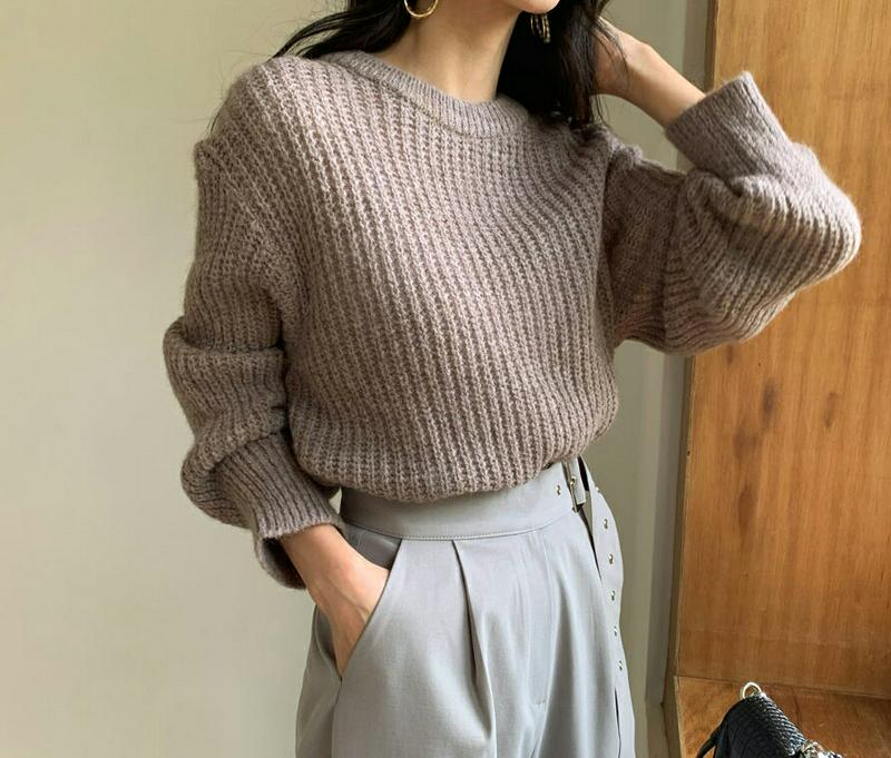 【新作10%OFF】ソフトラウンドニット・全5色・b56963 レディース【tops】【韓国 ファッション トップス ニット ニ