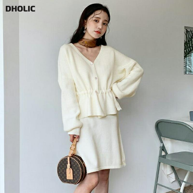 【新作10%OFF】ドロストカーディガン&ワンピースSET・全3色・t56992 レディース【ops】【韓国 ファッション セッ