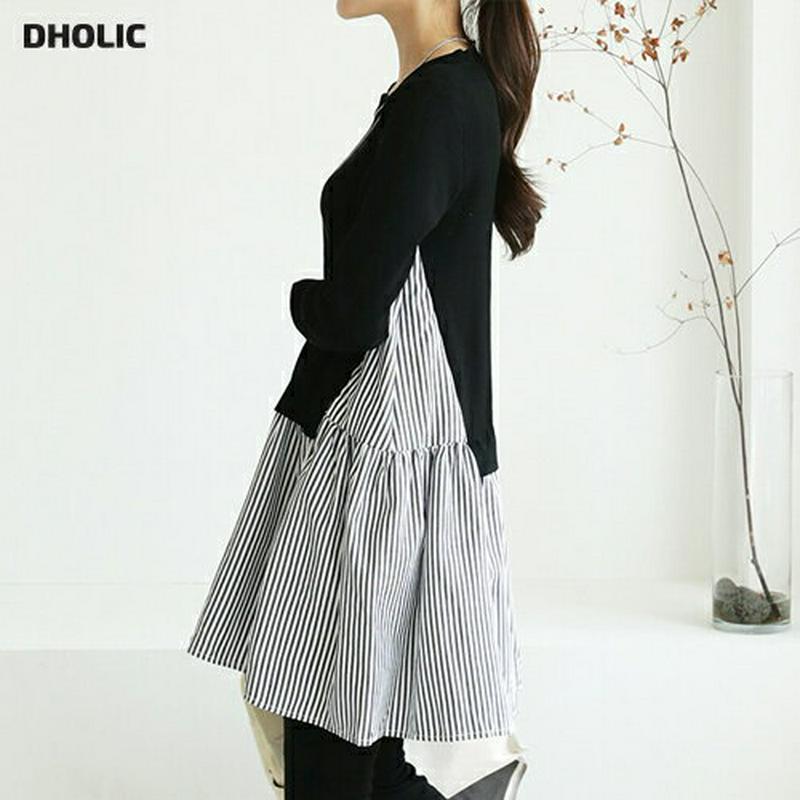 【新作10%OFF】ストライプコントラストニット・全2色・t64451 レディース【tops】【韓国 ファッション トップス ニ