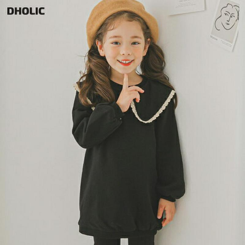 【新作10%OFF】レースヘムカラースウェット・p006364 キッズ【3~8才】【tops】【トップス スウェット トレーナー